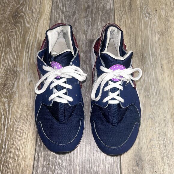 Nike Air Huarache Run Midnight Navy Blue Maroon 704951-404 Youth US Size 3Y - Picture 4 of 11